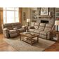 HomeStretch Gambler Manual Double Reclining Loveseat with Console in Bridgestone Truffle Brown, , large