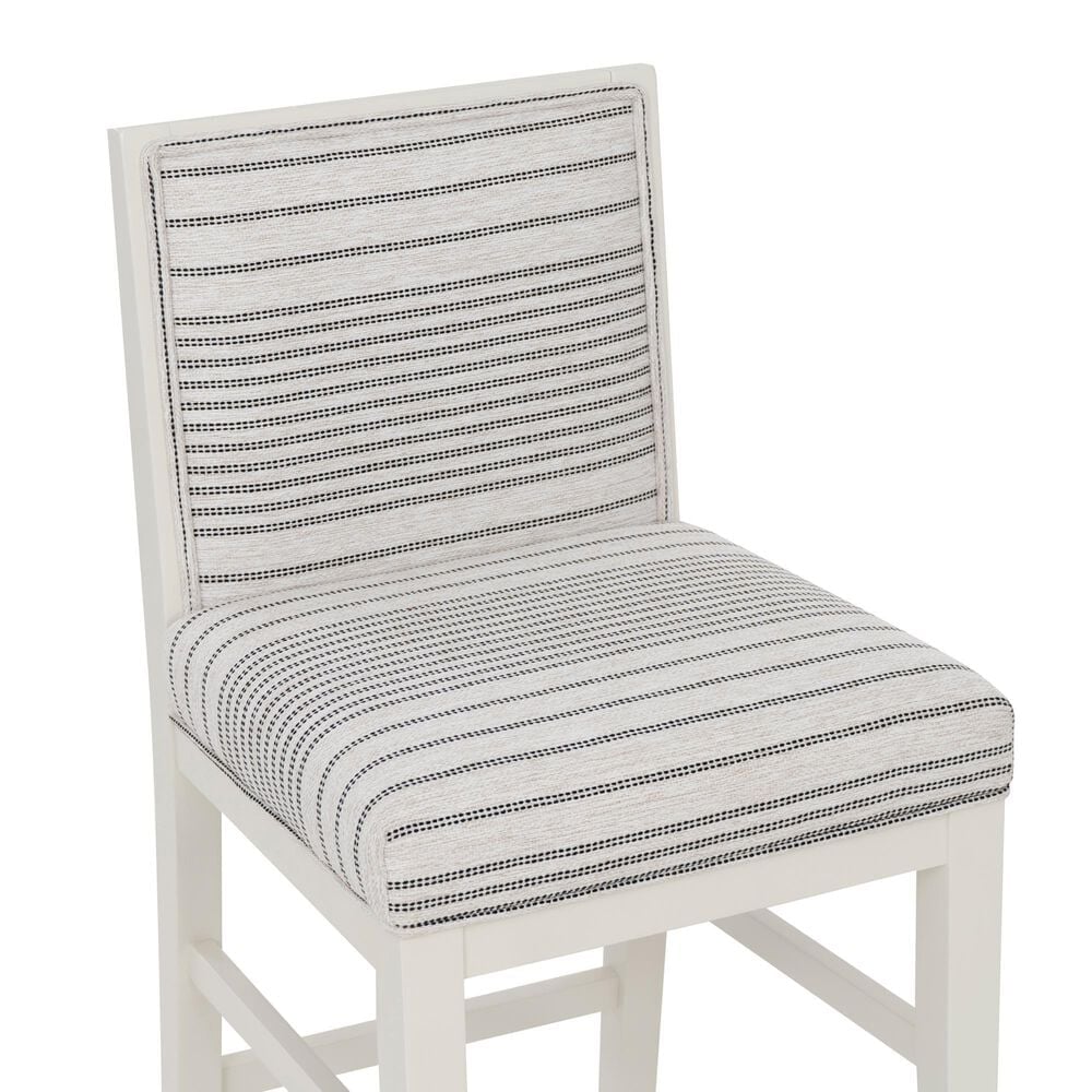 Linon Home Decor Regina Counter Stool with Light Grey Cushion in White (Set of 2), , large
