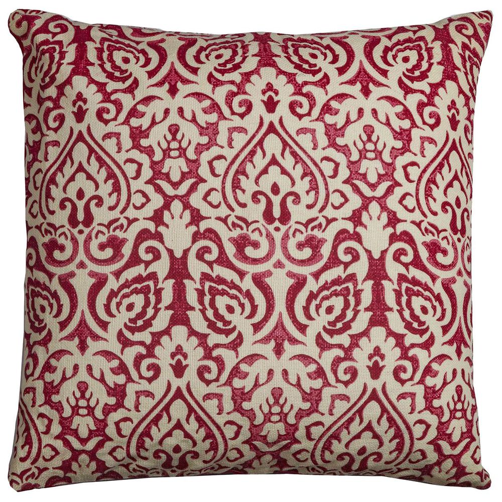Rizzy Home 22" x 22" Damask Pillow Cover in Red and White, , large