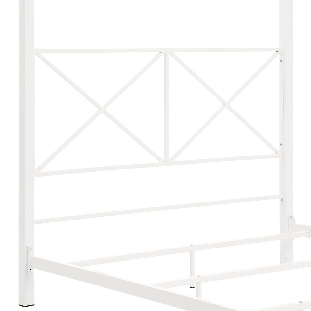 Furniture of America Rosadale Full X-Cross Canopy Bed in White, , large
