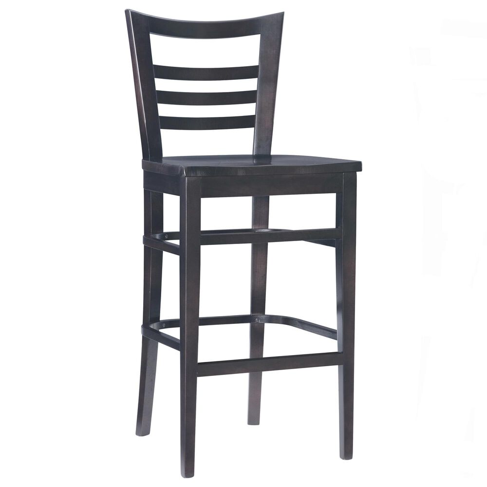 Linon Home Decor Blairmont Bar Stool in Deep Brown Stain, , large