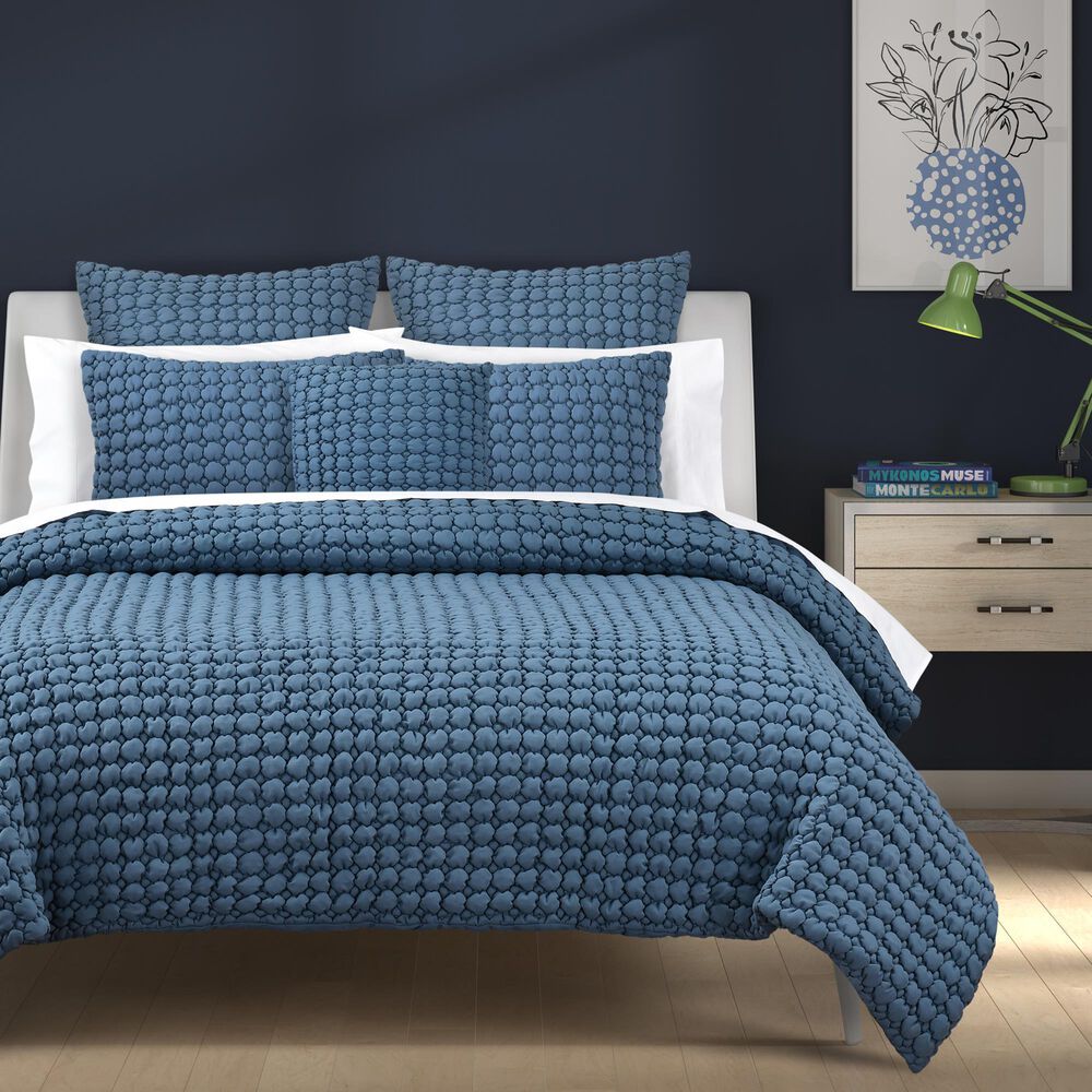 J. Queen New York Cloud Puff 2-Piece Twin/Twin XL Quilt Set in Blue, , large