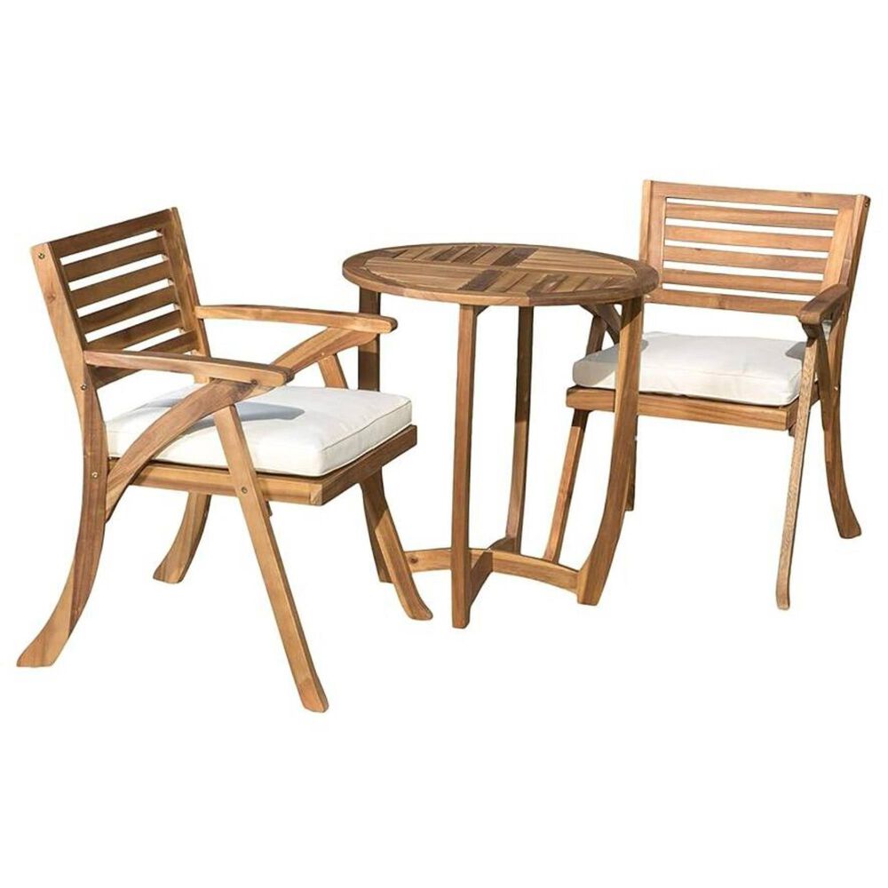 Hearth and Haven Hermosa 3-Piece Outdoor Dining Set in Cream, , large