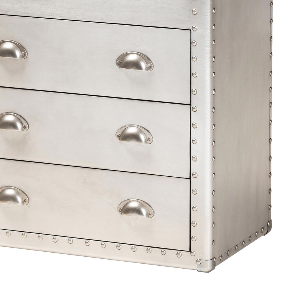 Baxton Studio Serge 3-Drawer Accent Storage Cabinet in Silver, , large