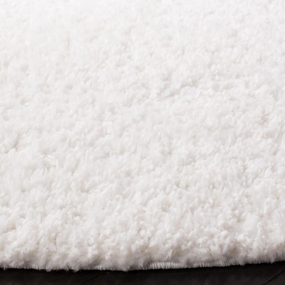 Safavieh August Shag AUG900A 6&#39;7&quot; Round White Area Rug, , large