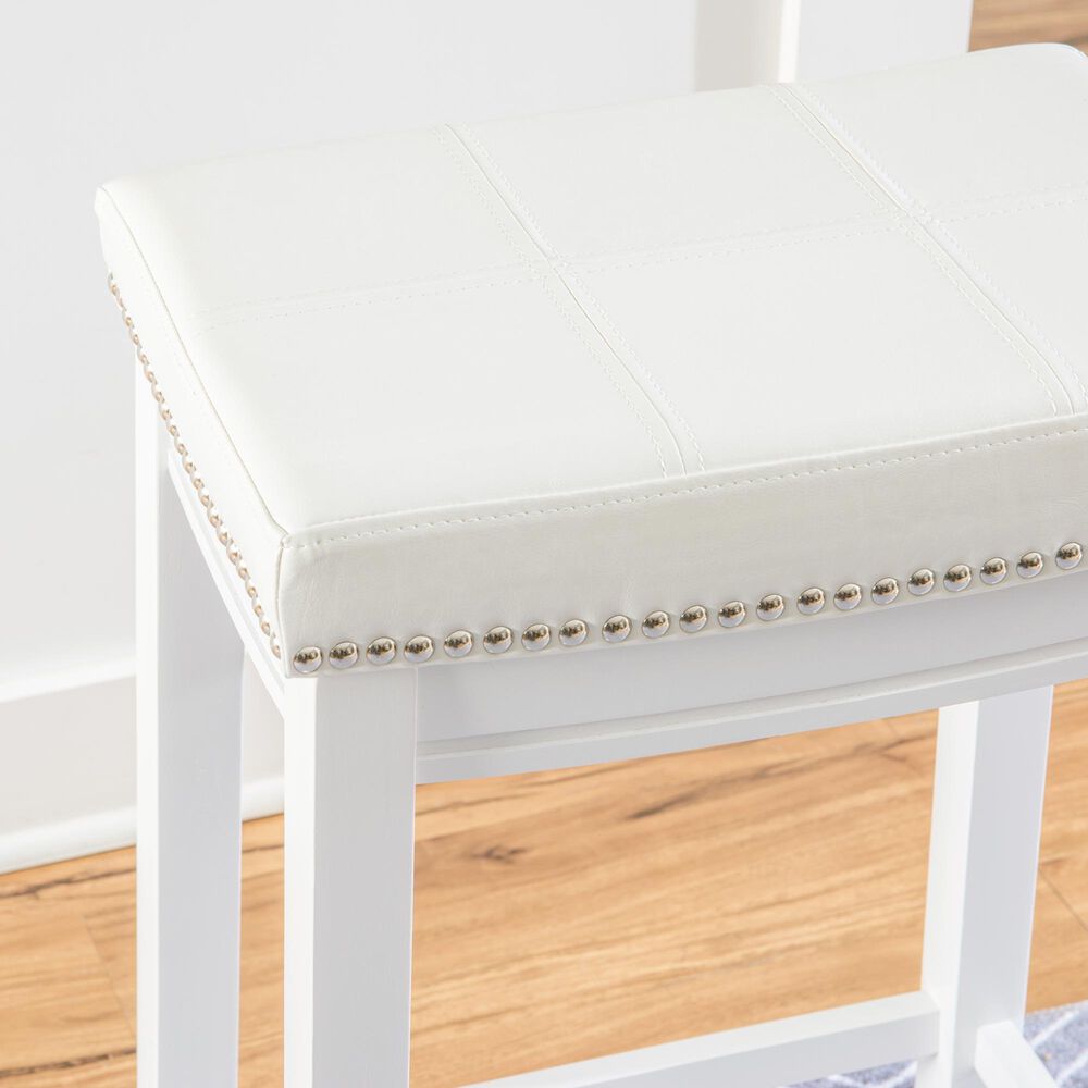 Linon Home Decor Claridge Counter Stool in White, , large