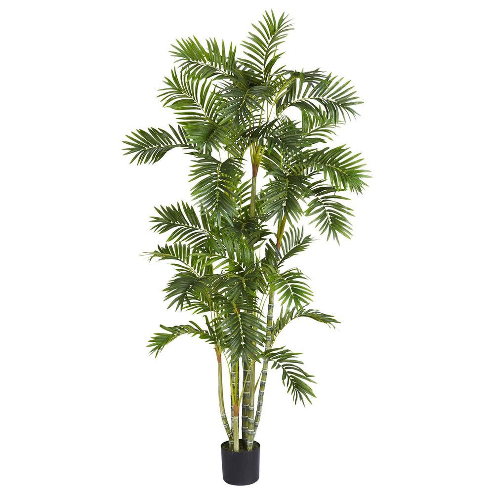 Nearly Natural Inc 6" Areca Palm Silk Tree with Pot, , large