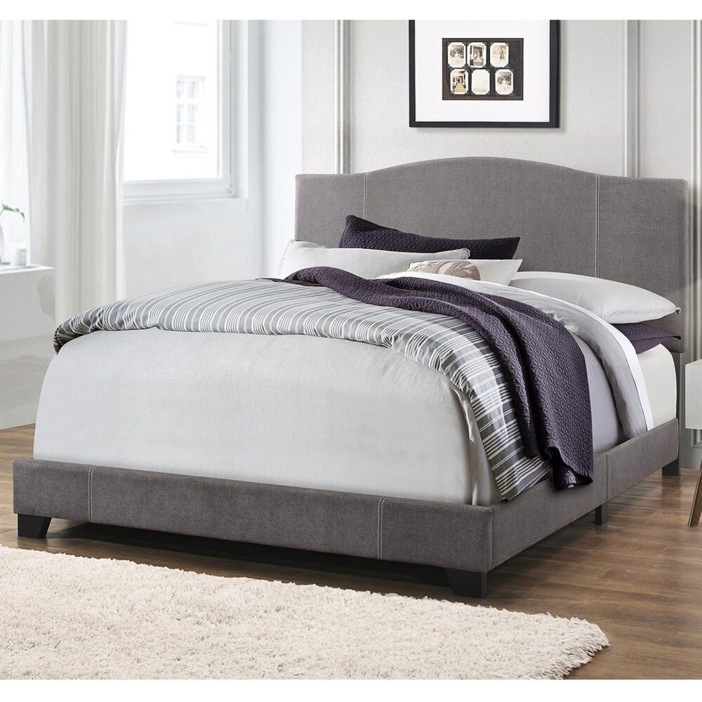 Accentric Approach Accentric Accents Benton Queen All-In-One Upholstered Bed in Grey, , large