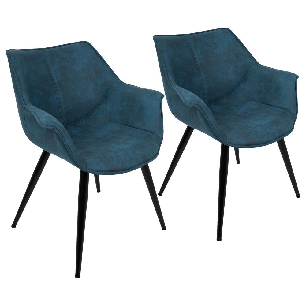 Lumisource Wrangler Accent Chair in Blue Cowboy and Black (Set of 2), , large