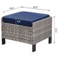 Sunwell Garden 17.3" Ottoman with Navy Cushion in Gray (Set of 2), , large