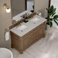 James Martin Vanities Brookfield 60" Double Bathroom Vanity in Pecan with 3 cm Eternal Jasmine Pearl Quartz Top and Rectangular Sinks, , large