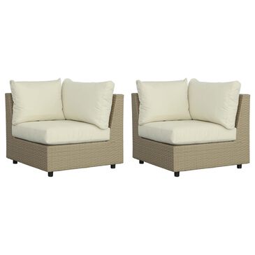 Tiddal Home Shelter Island Patio Corner Chair in Khaki (Set of 2), , large