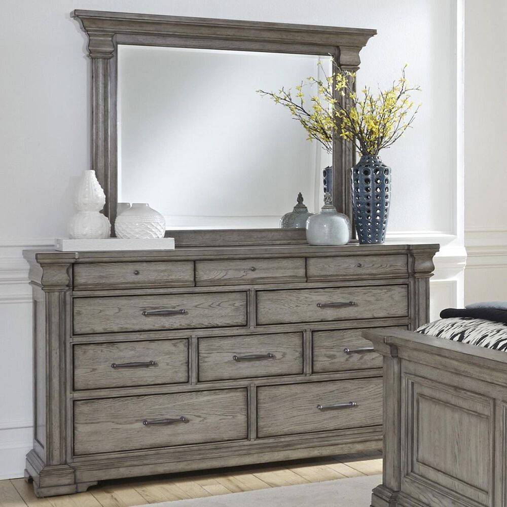 Chapel Hill Madison Ridge 10 Drawer Dresser and Mirror in Bluff Gray, , large