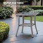 HOMLUX 3-Piece Patio Conversation Set with Curved-Arm Swivel Rocking Chairs and Light Gray Wicker in Gray, , large
