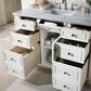 James Martin Vanities Bristol 48" Single Bathroom Vanity in Bright White with 3 cm Carrara White Marble Top and Rectangular Sink, , large