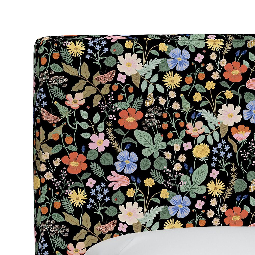 Rifle Paper Co Crafted by Cloth and Company Elly Queen Headboard in Canopy Black/Cream, , large