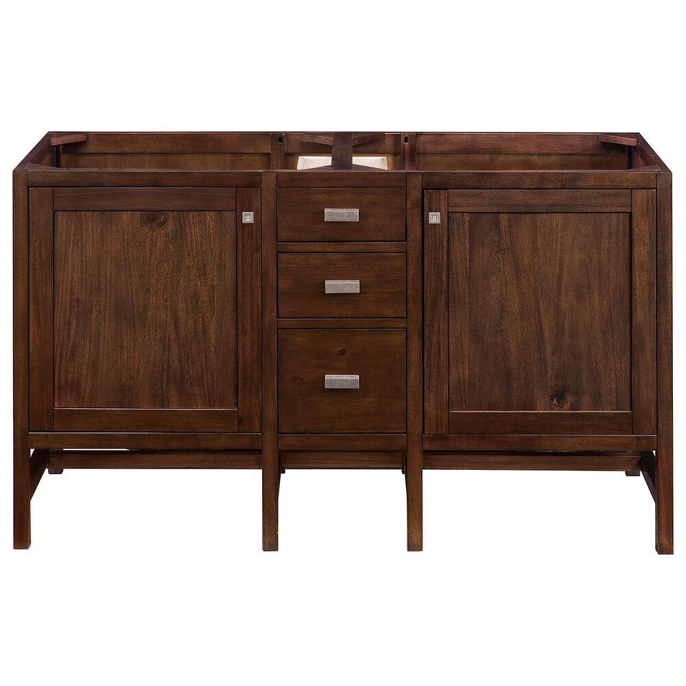 James Martin Vanities Addison 60&quot; Double Bathroom Vanity in Mid-Century Acacia with 3 cm Lime Delight Quartz Top and Rectangular Sinks, , large