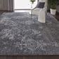 Nourison Silk Shadows 3"9" x 5"9" Graphite Area Rug, , large