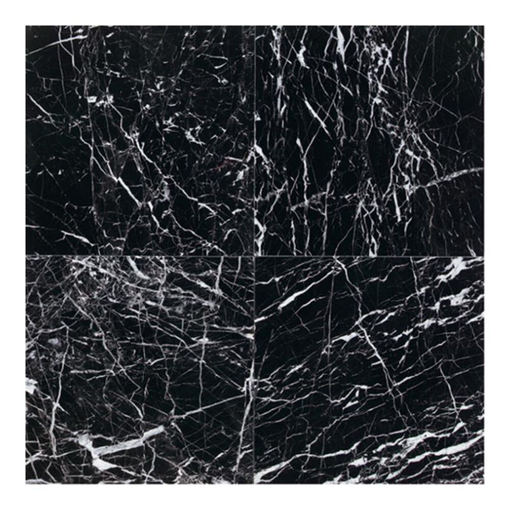 Dal-Tile Marble China Black 12" x 12" Polished Natural Stone Tile, , large