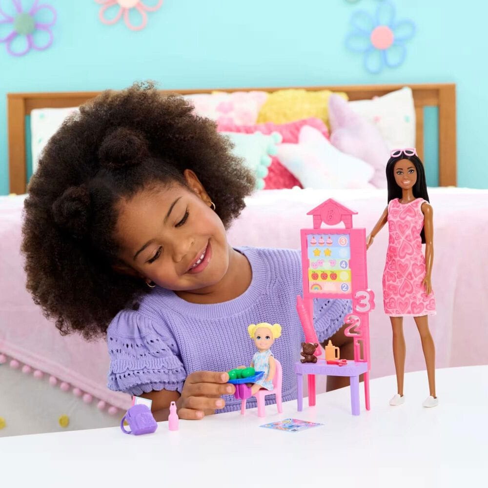 Barbie Careers Teacher Playset with Blonde-Hair Toddler Doll, , large