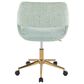 Lumisource Margarite Task Chair with Light Green Fabric Cushion in Gold, , large