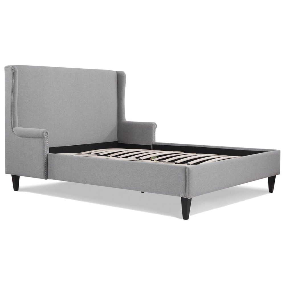 Jennifer Taylor Home Sandy Wilson Home Clarice Wingback Accent Queen Bed in Light Grey, , large