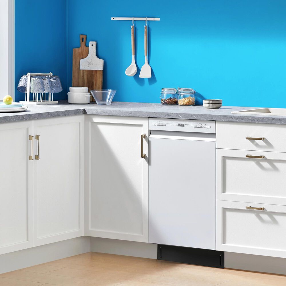 Midea 18" Front Control Built-In Dishwasher in White, , large