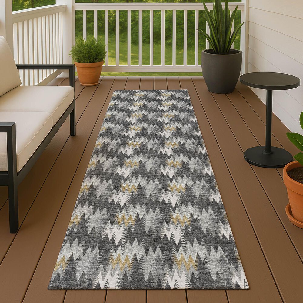 Dalyn Rug Company Soft Essentials Chevron Graphite 2'3" x 7'6" Runner, , large