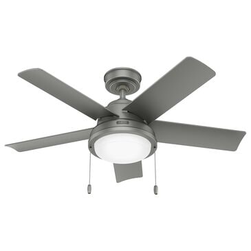 Hunter Seawall 44" Outdoor Ceiling Fan with LED Lights in Matte Silver, , large