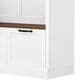 GigaCloud 3-in-1 Hall Tree with 2 Drawers and Seat Bench in White, , large