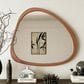 Hearth and Haven 45" Wall Mirror with Curvy Shape and Pine Wood Frame in Natural, , large