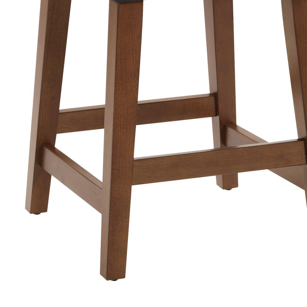 Valor Living Roscoe 26" Backless Counter Stool with Black Upholstery in Cherry, , large