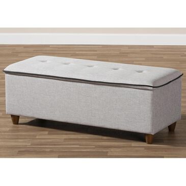 Baxton Studio Marlisa Storage Ottoman Bench in Grey, , large