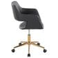Lumisource Margarite Task Chair with Black Faux Leather Cushion in Gold, , large