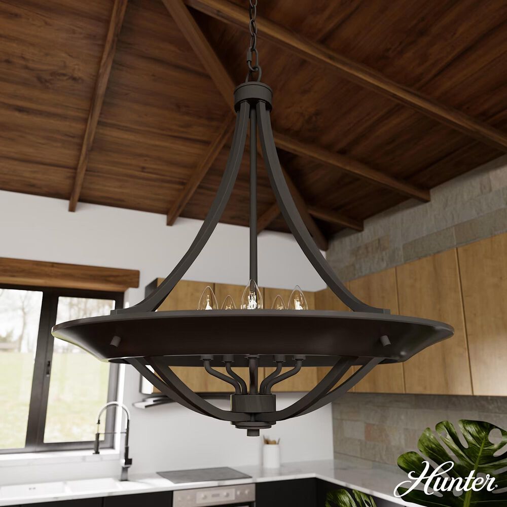 Hunter Perch Point 4-Light Pendant in Noble Bronze, , large