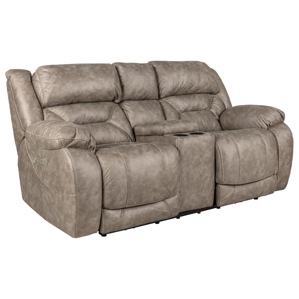 HomeStretch Skywalker Power Reclining Loveseat in Fog, , large