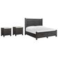 Nicolette Home Plum Creek King Storage Bed with Two Nightstands in Ravenwood Black, , large