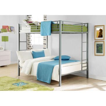 Dorel Full over Full Metal Bunk Bed in Silver, , large