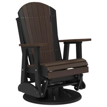 Amish Orchard Adirondack Swivel Glider Chair in Brazilian Walnut and Black, , large