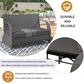 Hearth and Haven U Style Outdoor Loveseat with Convertible Seating in Gray, , large