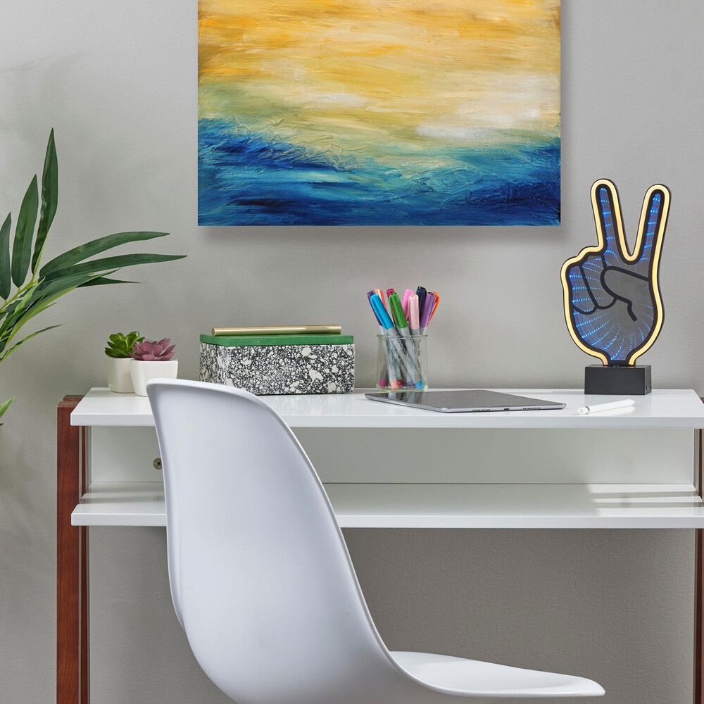 Adesso Infinity Neon Peace Sign Lamp in Black, , large