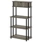 HOMLUX Turn-N-Tube 3-Tier Kitchen Storage Shelf with Top Cabinet in French Oak Grey and Black, , large