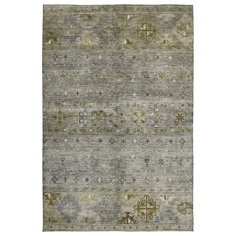 Dalyn Rug Company Karaj KJ5 5" x 7"6" Pewter Indoor/Outdoor Area Rug, , large