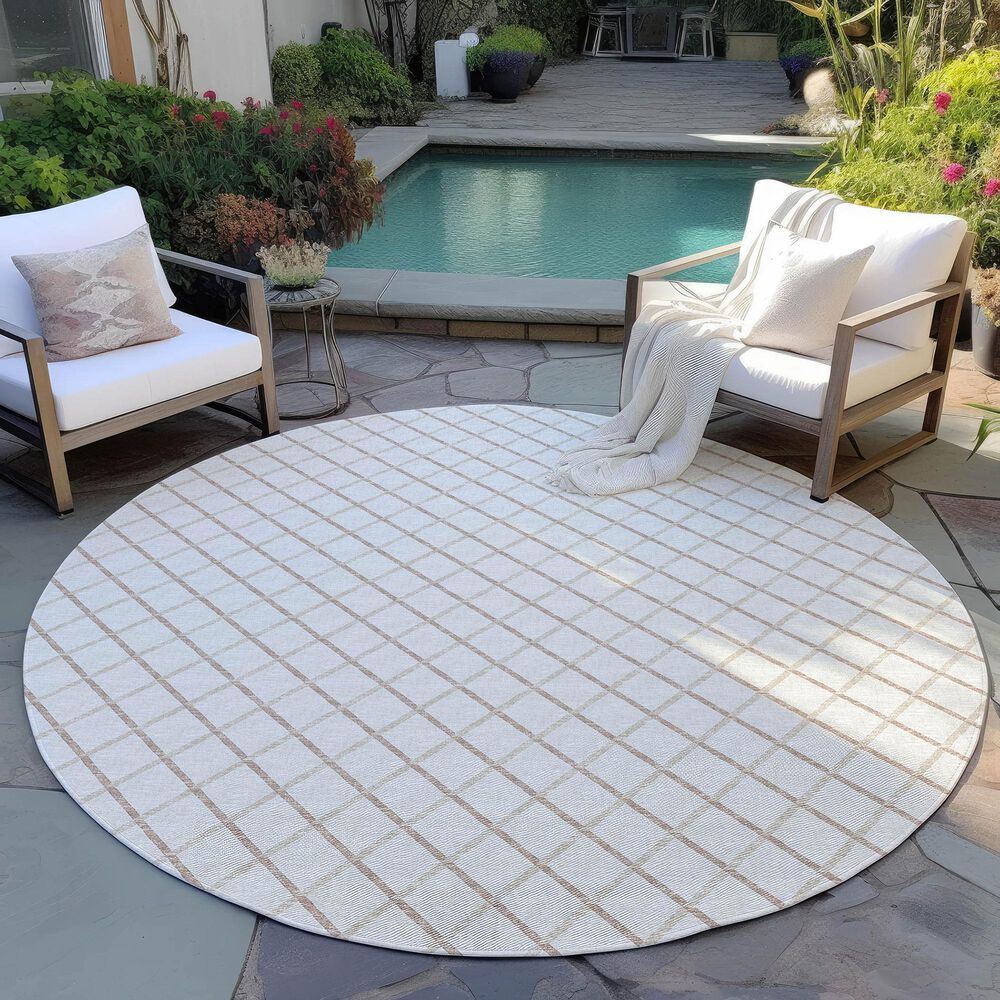 Dalyn Rug Company York 8&#39; Round Ivory Indoor/Outdoor Area Rug, , large