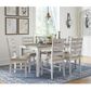 Ashley Skempton Dining Table and 6 Side Chairs in White and Light Brown, , large