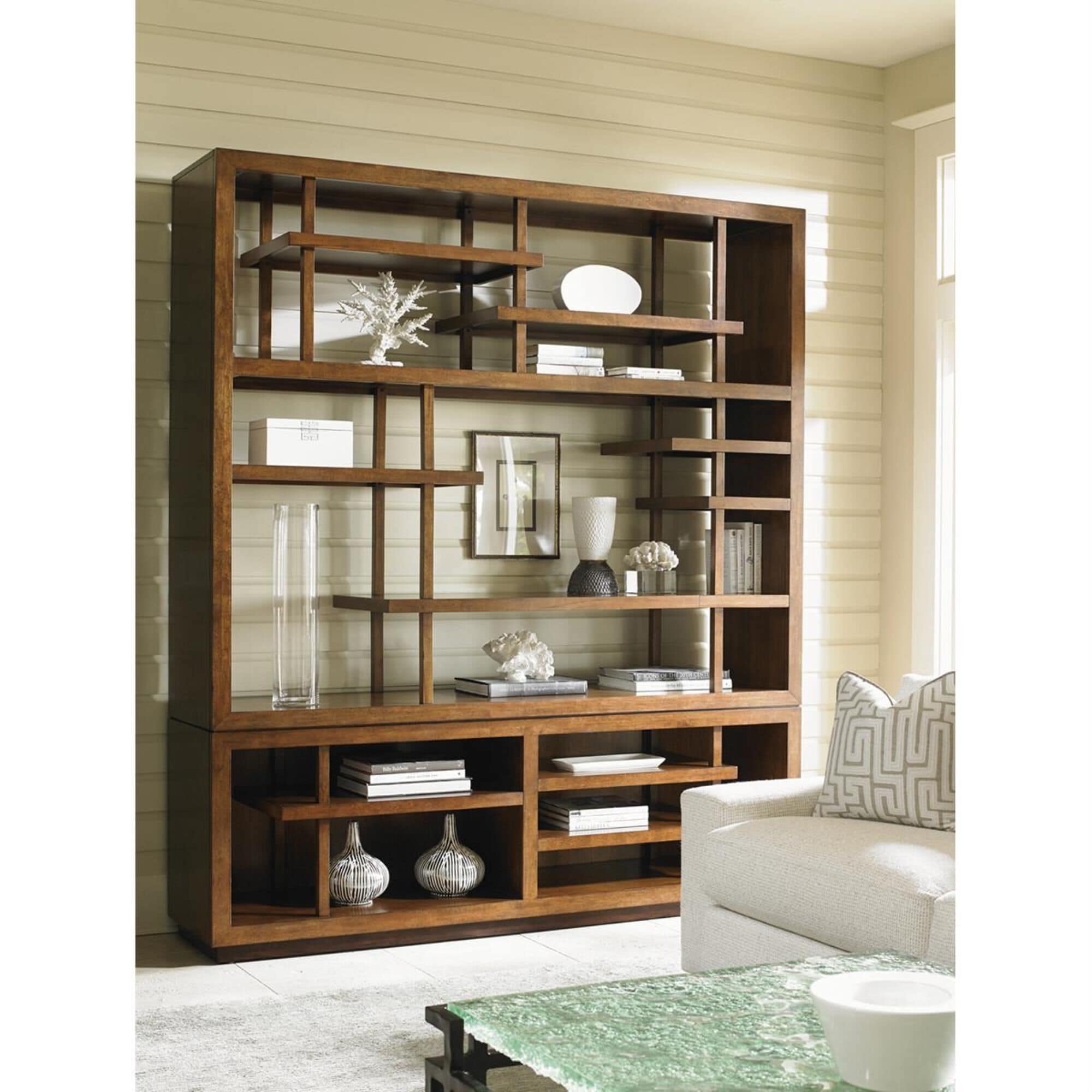 Tommy Bahama Home Island Fusion Taipei Media Bookcase in Dark