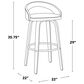 LumiSource Grotto 30" Bar Stool with Cream Upholstery in Walnut Wood and Chrome (Set of 2), , large