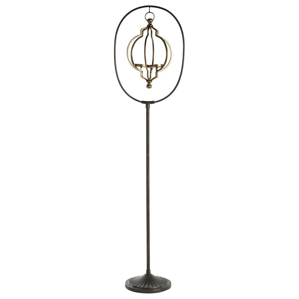 Maple and Jade 60" Eclectic Metal Lantern in Black and Gold, , large