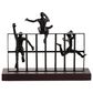 Maple and Jade 10" Human with Rectangular Frame Sculpture in Ebony Black, , large