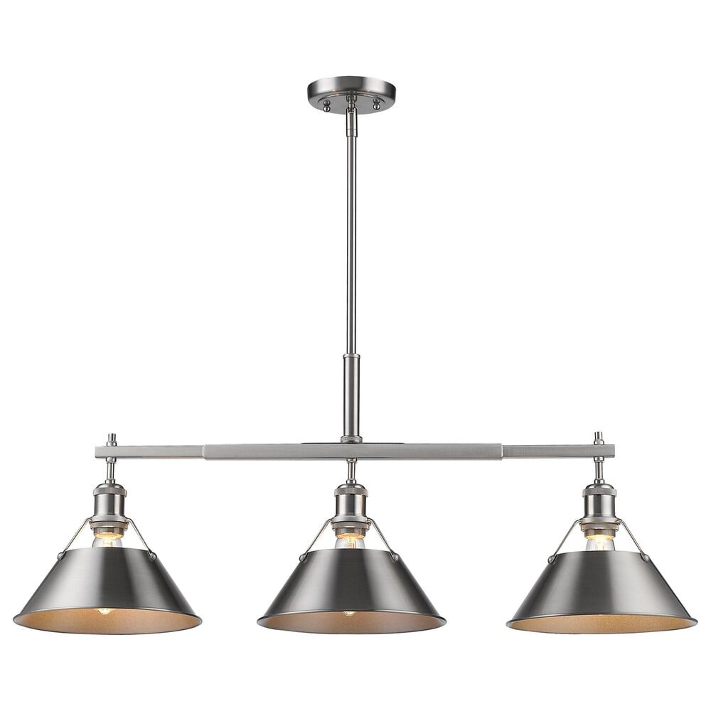 Golden Lighting Orwell 3-Light Linear Pendant in Pewter, , large